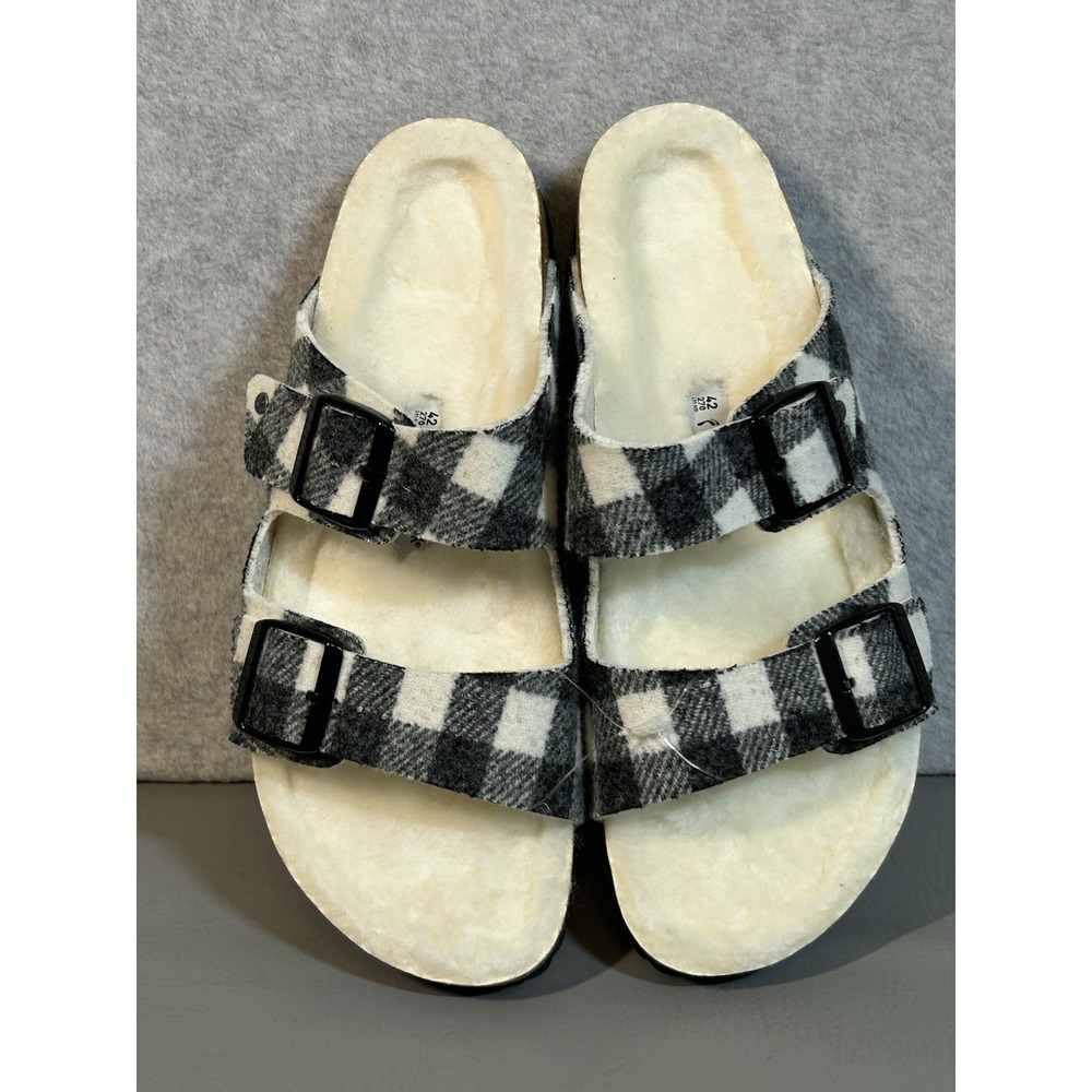 Birkenstock Womens Arizona Rivet Plaid Black/White Sandals US Ladies 11 Mens 9 N - Picture 2 of 9